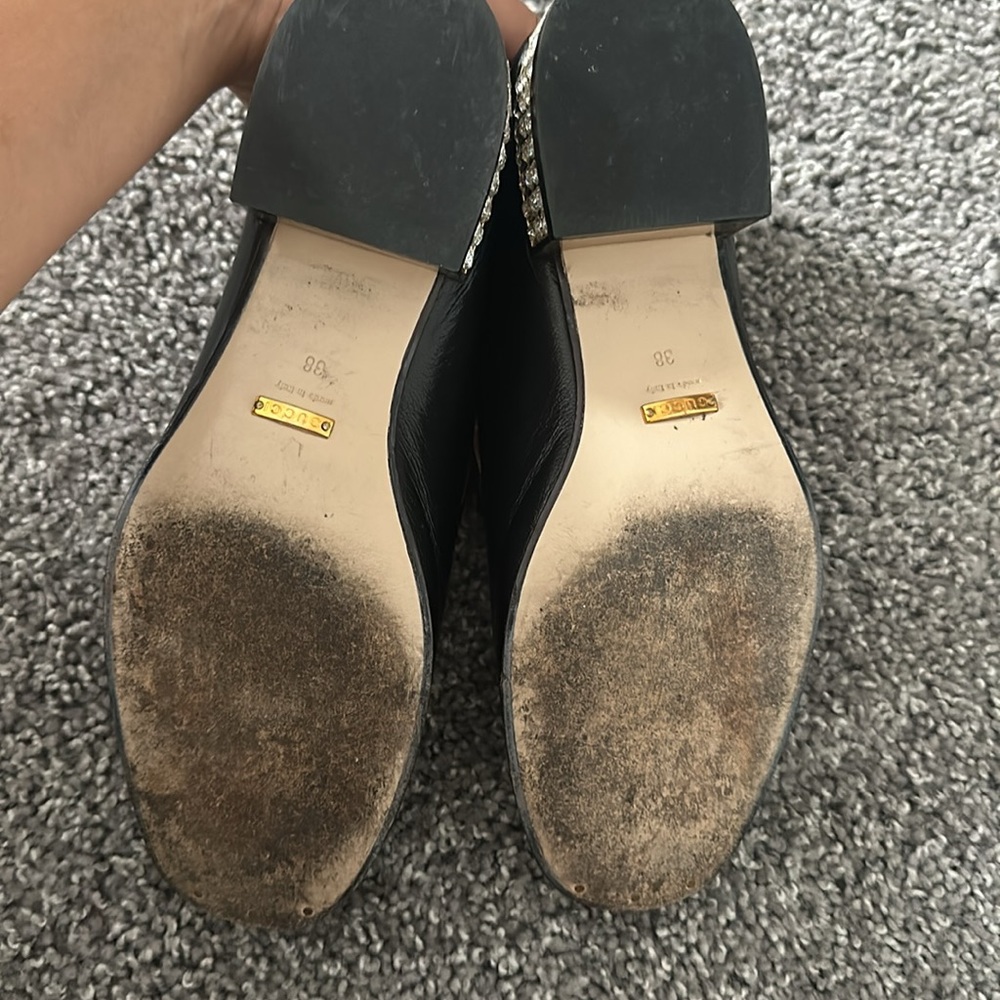 Gucci Shoes | Gucci Horsebit Leather Loafer with Crystals Mules/Slides - Picture 3 of 7